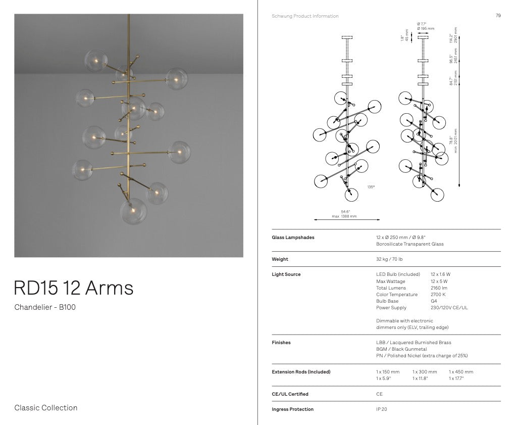 RD 15 Chandelier 12 Arms