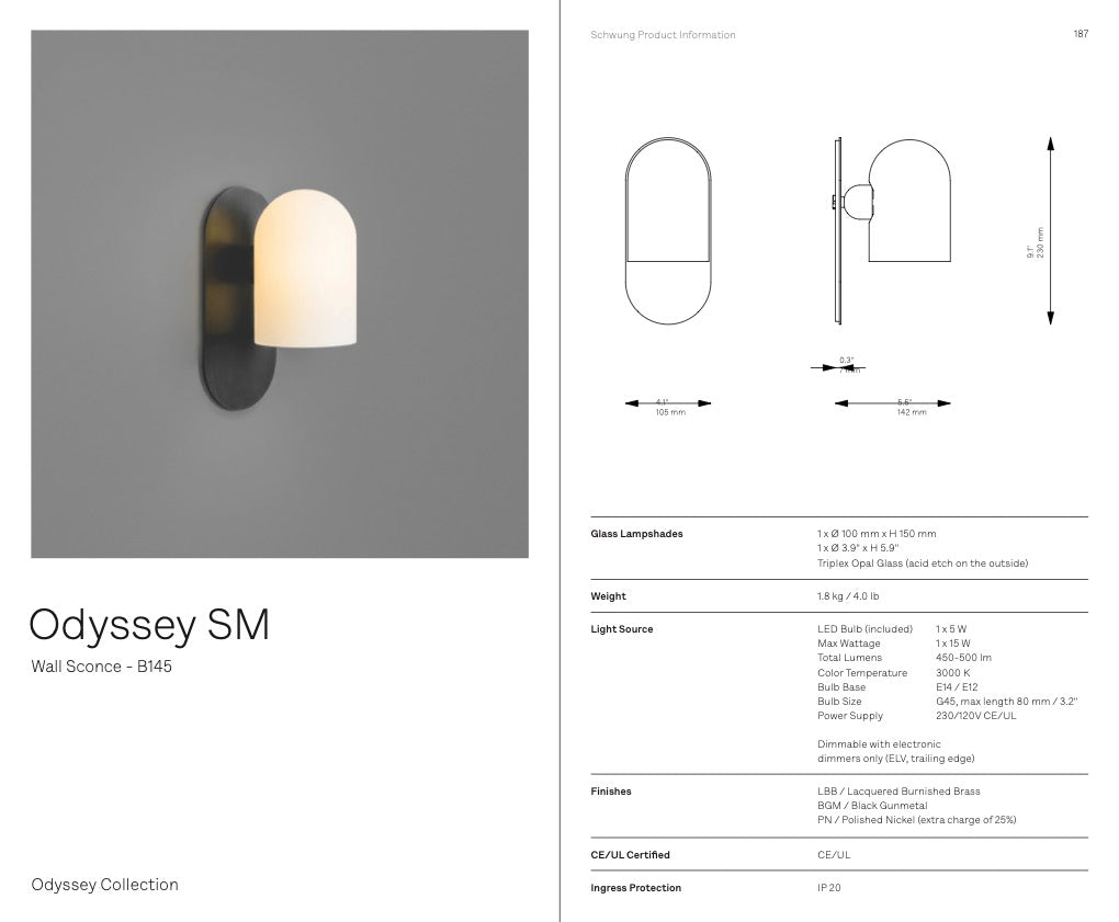 Odyssey Sconce Small