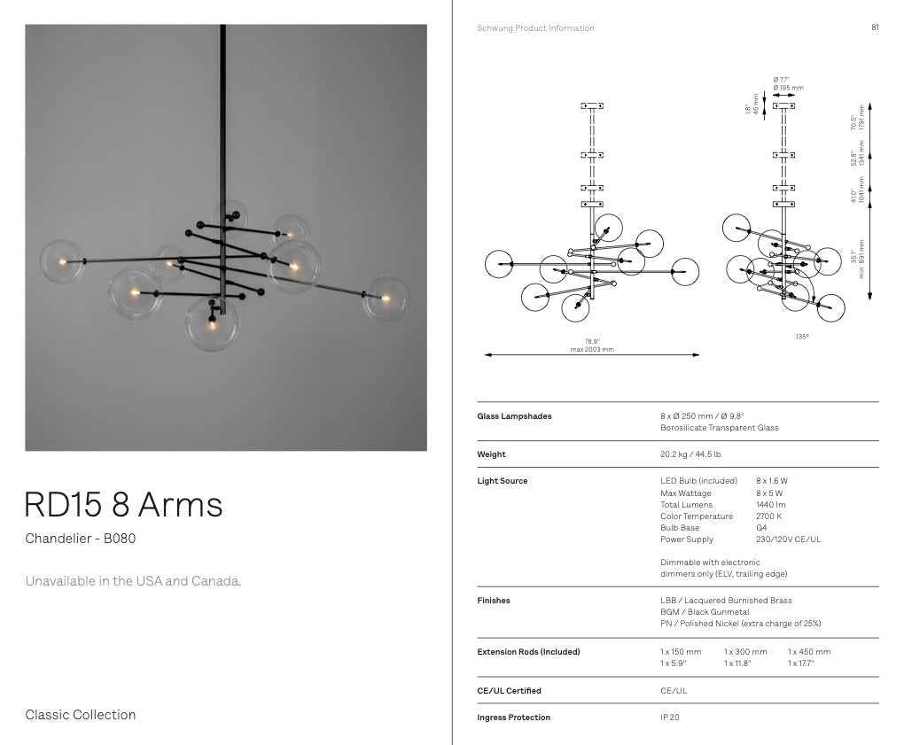RD 15 Chandelier 8 Arms
