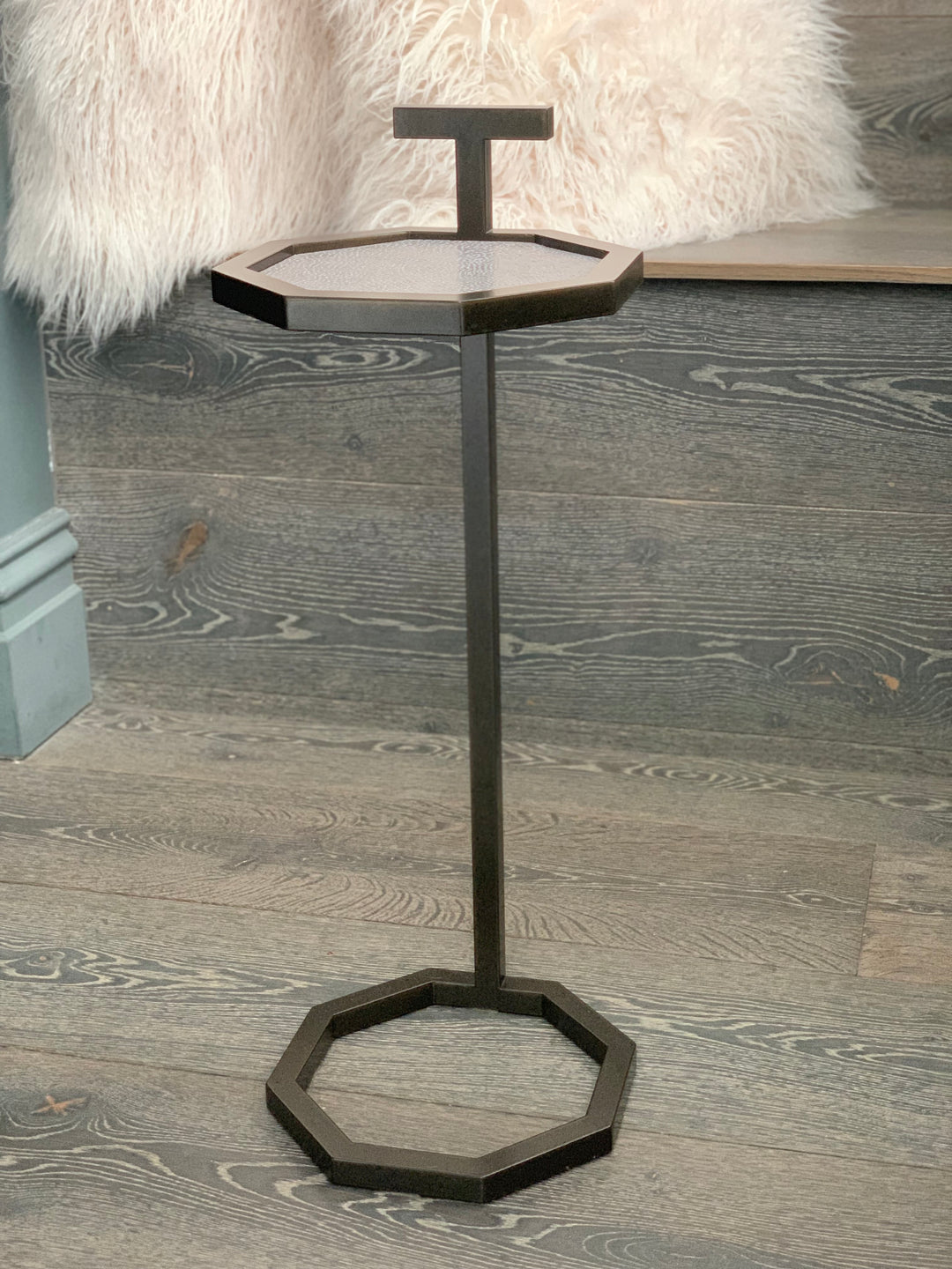 Gibson Martini Table Blackened Steel Snake Jesmonite